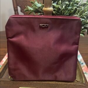 Tumi for Delta Burgundy Travel Cosmetic Toiletry Bag